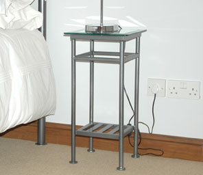 Compact Bedside Tables metal bedside table with shelf - bennington furniture Compact Bedside Tables metal bedside table with shelf - bennington furniture