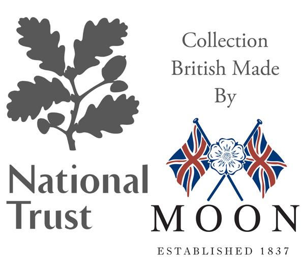 Moon and National Trust logo, Tartan fabric footstool