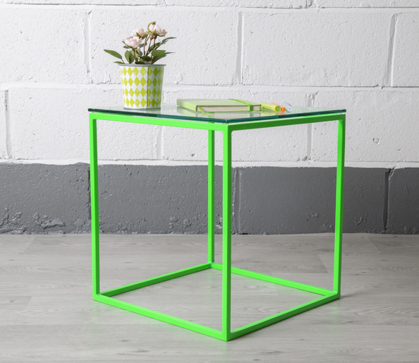 metal and glass side table