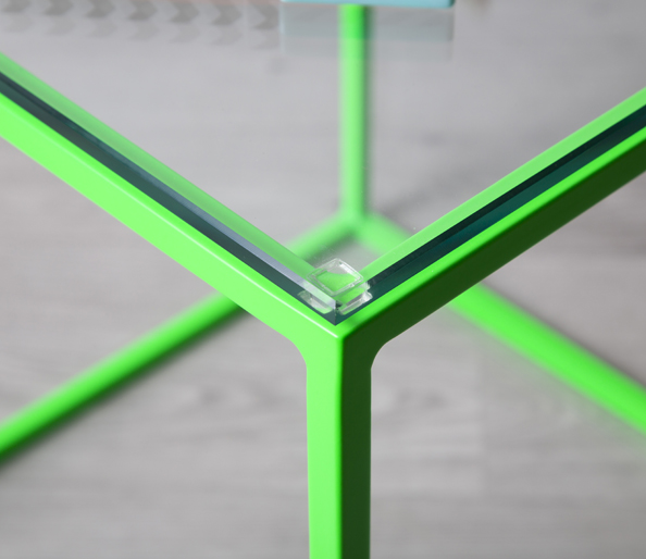 Metal and glass side table