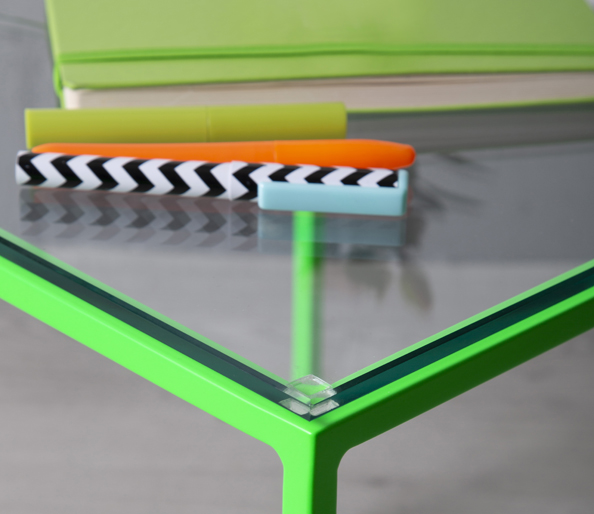 Metal and glass side table