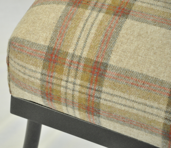 Tartan fabric footstool