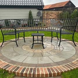 A bespoke curved bench