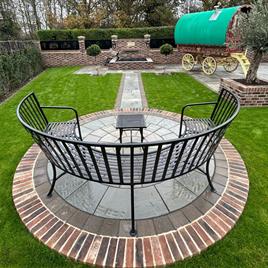 A bespoke curved bench